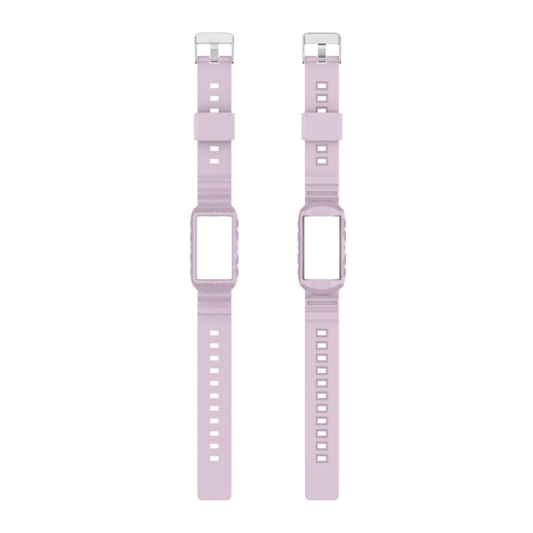 For Fitbit Charge 6 / 5 / 4 / 3 Armor Integrated TPU Watch Band(Light Purple) - Watch Bands by PMC TechLife | Online Shopping South Africa | PMC TechLife | Buy Now Pay Later Mobicred