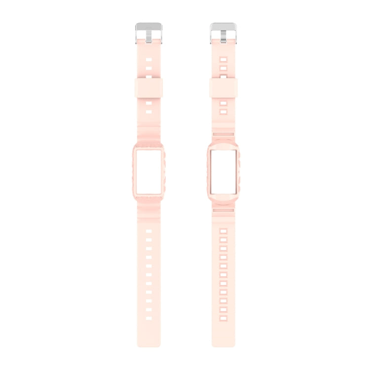 For Fitbit Charge 6 / 5 / 4 / 3 Armor Integrated TPU Watch Band(Light Pink) - Watch Bands by PMC TechLife | Online Shopping South Africa | PMC TechLife | Buy Now Pay Later Mobicred