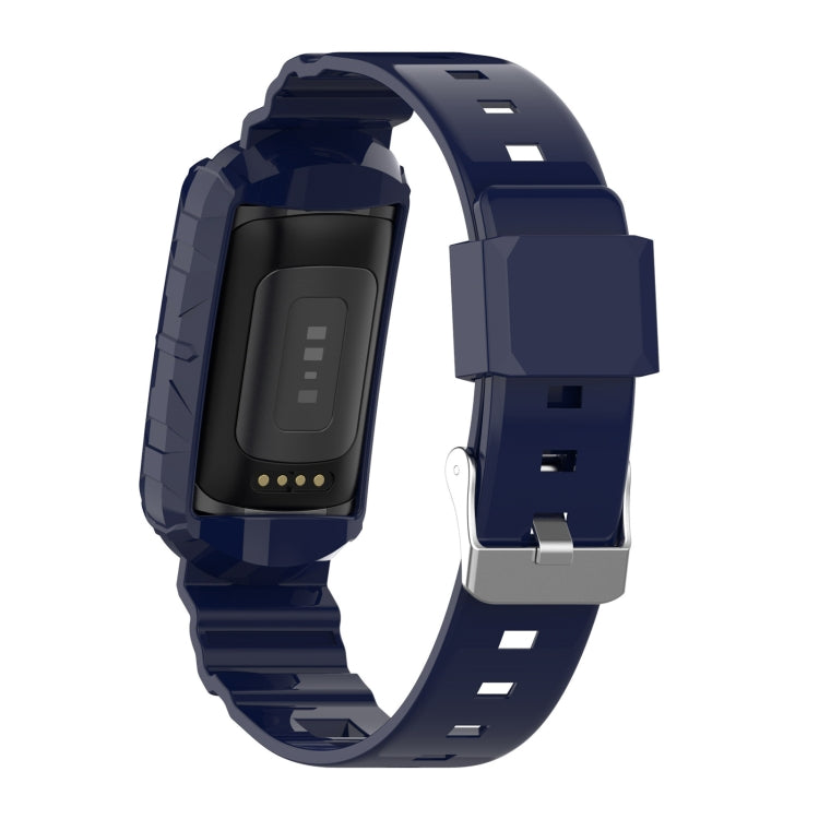 For Fitbit Charge 6 / 5 / 4 / 3 Armor Integrated TPU Watch Band(Navy Blue) - Watch Bands by PMC TechLife | Online Shopping South Africa | PMC TechLife | Buy Now Pay Later Mobicred