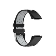 For Fitbit Charge 6 Dual Color Breathable Silicone Watch Band(Black+Gray)
