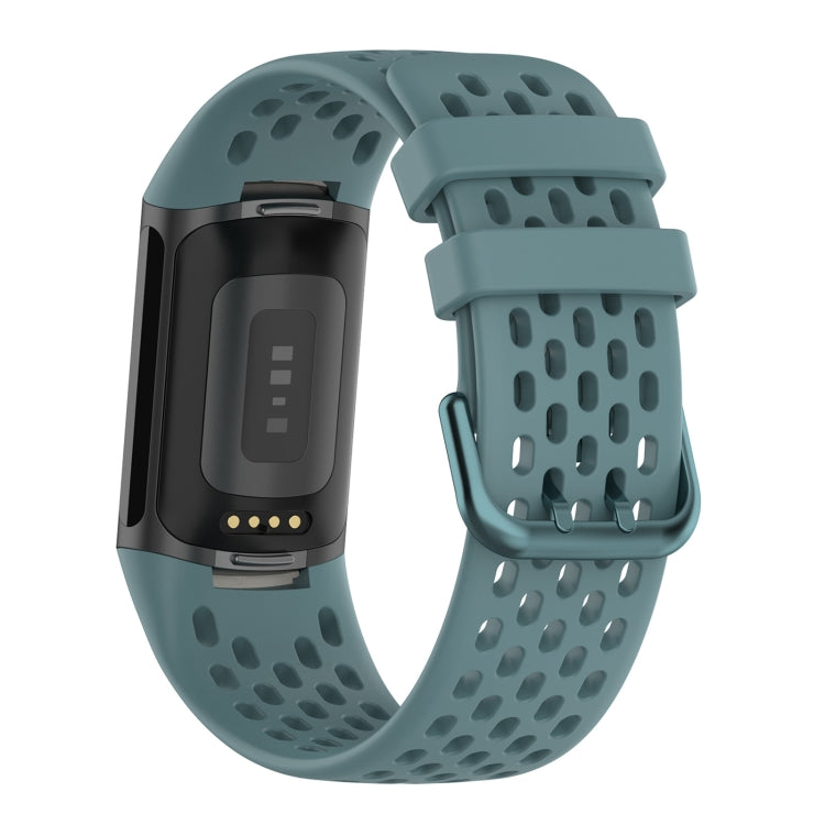 For Fitbit Charge 6 Solid Color Breathable Sports Silicone Watch Band(Blue) - Watch Bands by PMC TechLife | Online Shopping South Africa | PMC TechLife | Buy Now Pay Later Mobicred