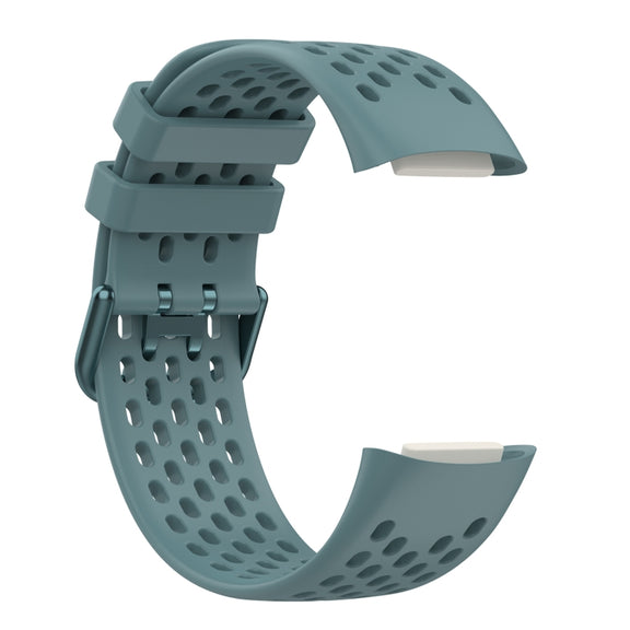 For Fitbit Charge 6 Solid Color Breathable Sports Silicone Watch Band(Blue)