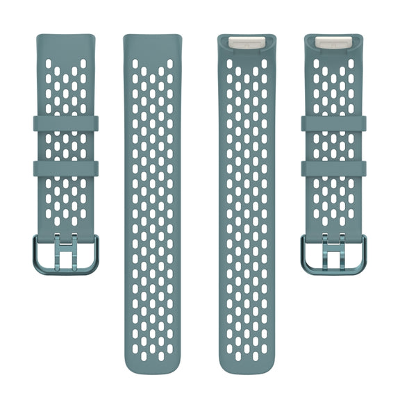 For Fitbit Charge 6 Solid Color Breathable Sports Silicone Watch Band(Blue)