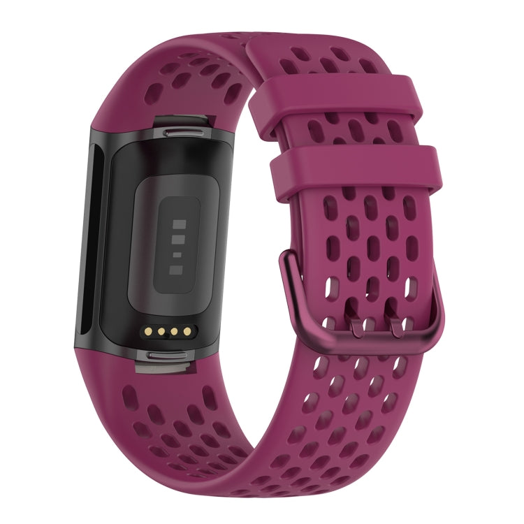 For Fitbit Charge 6 Solid Color Breathable Sports Silicone Watch Band(Wine Red) - free shipping - PMC TechLife - Order now!