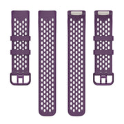For Fitbit Charge 6 Solid Color Breathable Sports Silicone Watch Band(Dark Purple)