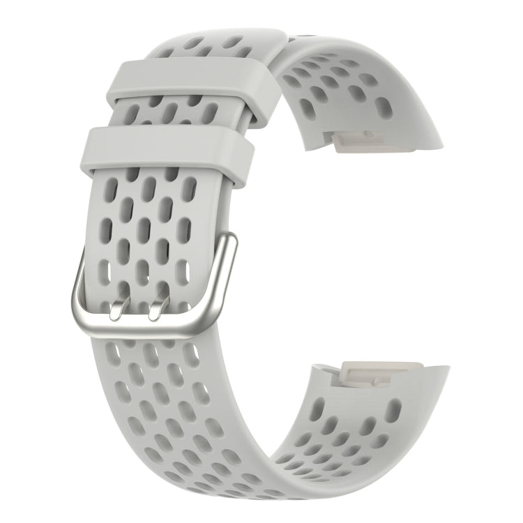 For Fitbit Charge 5 Solid Color Breathable Sports Silicone Watch Band(Starlight Color) - Watch Bands by PMC TechLife | Online Shopping South Africa | PMC TechLife | Buy Now Pay Later Mobicred