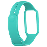 For Xiaomi Mi Band 8 Active Solid Color Integrated Silicone Watch Band(Teal Green)