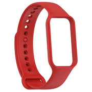 For Xiaomi Mi Band 8 Active Solid Color Integrated Silicone Watch Band(Red)