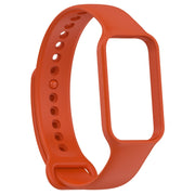 For Xiaomi Mi Band 8 Active Solid Color Integrated Silicone Watch Band(Orange)
