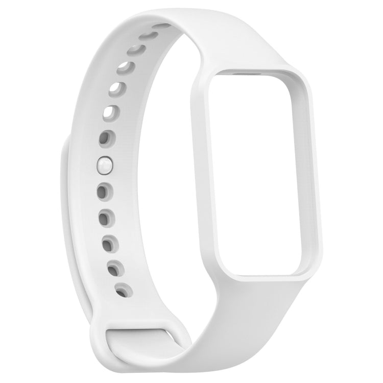 For Xiaomi Mi Band 8 Active Solid Color Integrated Silicone Watch Band(White) - free shipping - PMC TechLife - Order now!