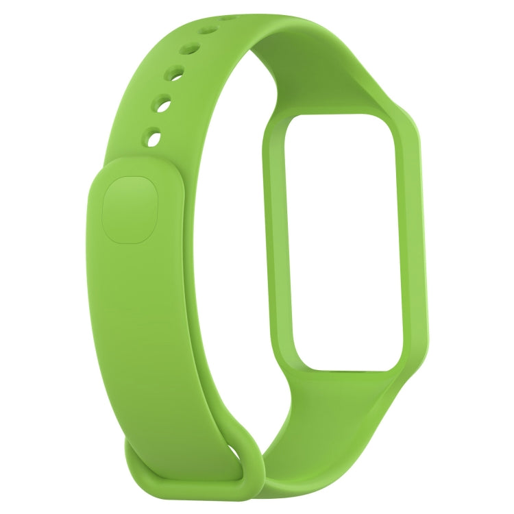 For Xiaomi Mi Band 8 Active Solid Color Integrated Silicone Watch Band(Green)