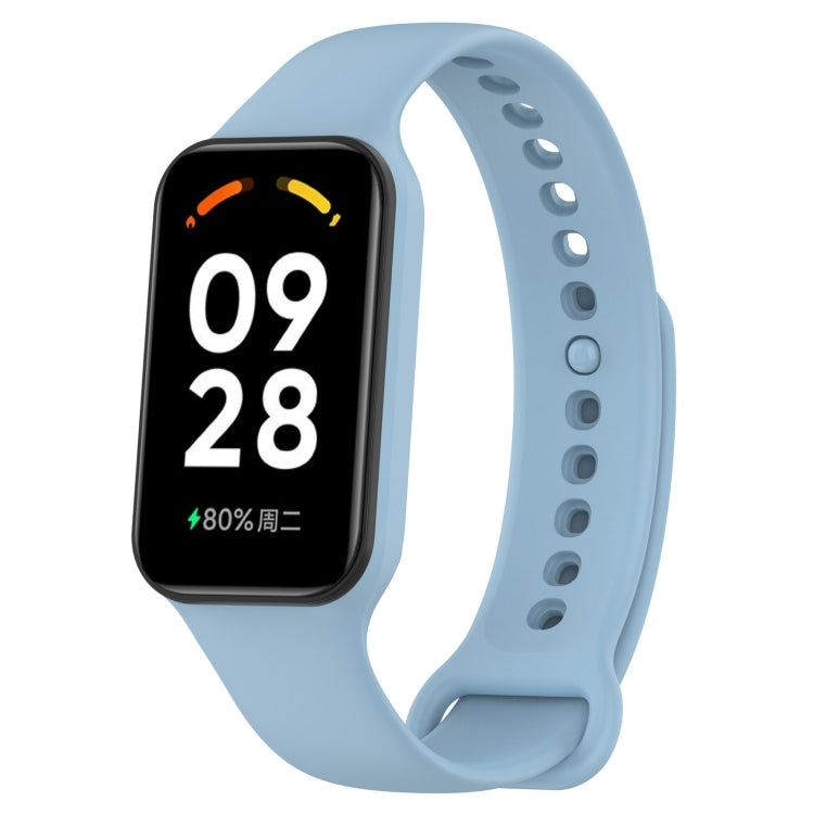 For Xiaomi Mi Band 8 Active Solid Color Integrated Silicone Watch Band(Light Blue) - free shipping - PMC TechLife - Order now!
