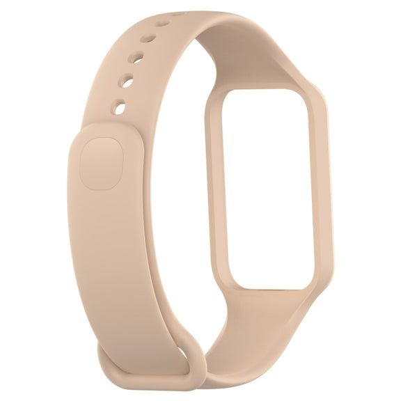 For Xiaomi Mi Band 8 Active Solid Color Integrated Silicone Watch Band(Pink)