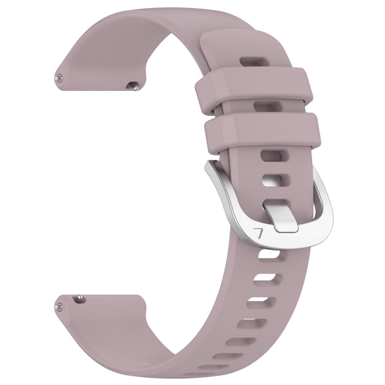 For Garmin Vivoactive 5 Liquid Glossy Silver Buckle Silicone Watch Band(Purple)