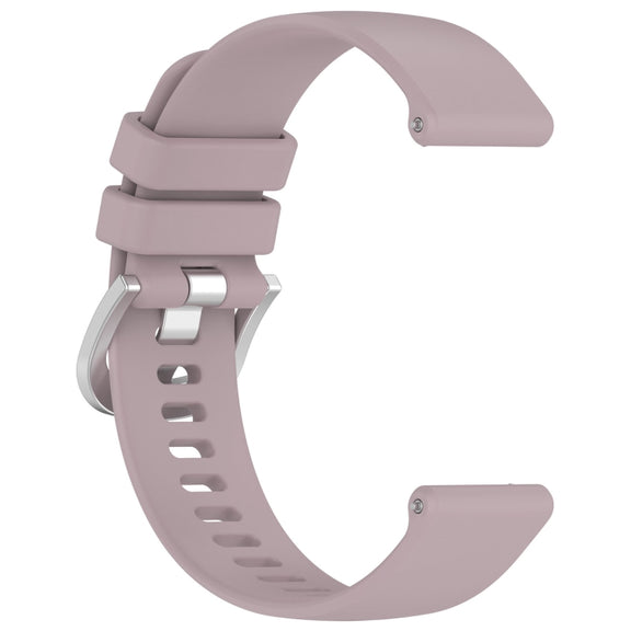For Garmin Vivoactive 5 Liquid Glossy Silver Buckle Silicone Watch Band(Purple)