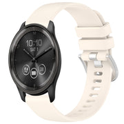 For Garmin VivoMove Trend Liquid Glossy Silver Buckle Silicone Watch Band(Starlight)