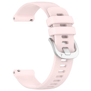 For Garmin Venu SQ2 Liquid Glossy Silver Buckle Silicone Watch Band(Pink)