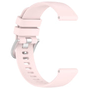 For Garmin Venu SQ2 Liquid Glossy Silver Buckle Silicone Watch Band(Pink)