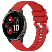 For Garmin Venu 2 Plus Liquid Glossy Silver Buckle Silicone Watch Band(Red)