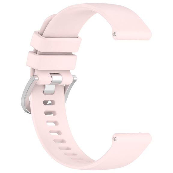 For Garmin Venu 2 Plus Liquid Glossy Silver Buckle Silicone Watch Band(Pink)