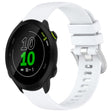 For Garmin Forerunner 158 / 55 Liquid Glossy Silver Buckle Silicone Watch Band(White) - free shipping - PMC TechLife - Order now!