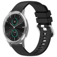 For Garmin VivoMove Luxe / Garminmove Luxe Liquid Glossy Silver Buckle Silicone Watch Band(Black) - free shipping - PMC TechLife - Order now!