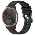 For Garmin Vivomove HR Sport Liquid Glossy Silver Buckle Silicone Watch Band(Black) - free shipping - PMC TechLife - Order now!