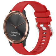 For Garmin Vivomove HR Sport Liquid Glossy Silver Buckle Silicone Watch Band(Red)