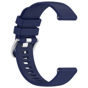 For Garmin Vivomove HR Sport Liquid Glossy Silver Buckle Silicone Watch Band(Dark Blue)