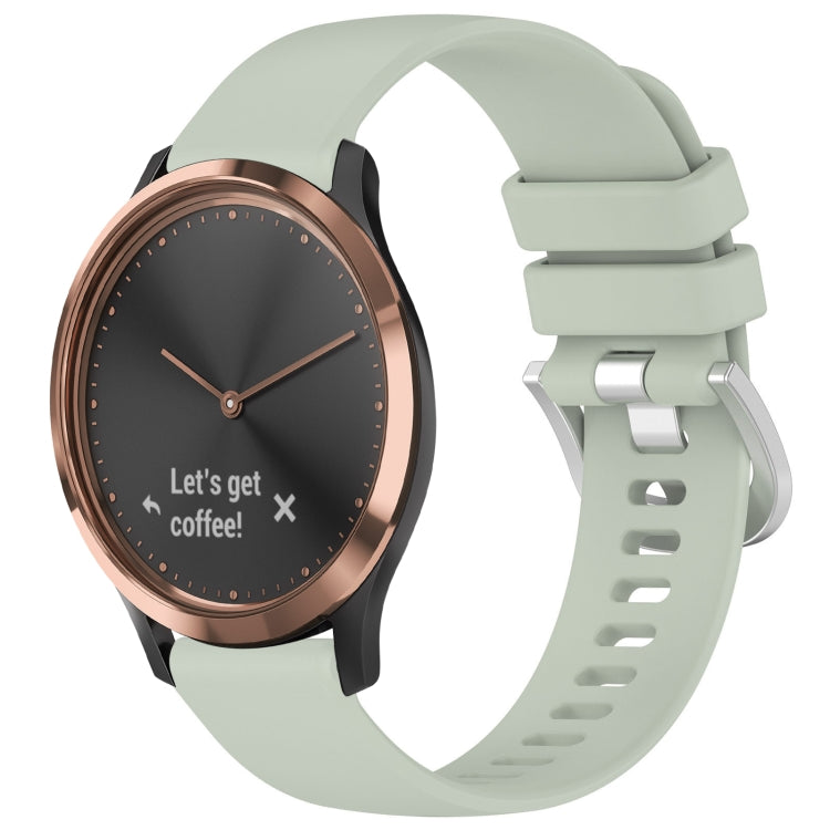 For Garmin Vivomove HR Sport Liquid Glossy Silver Buckle Silicone Watch Band(Green) - free shipping - PMC TechLife - Order now!