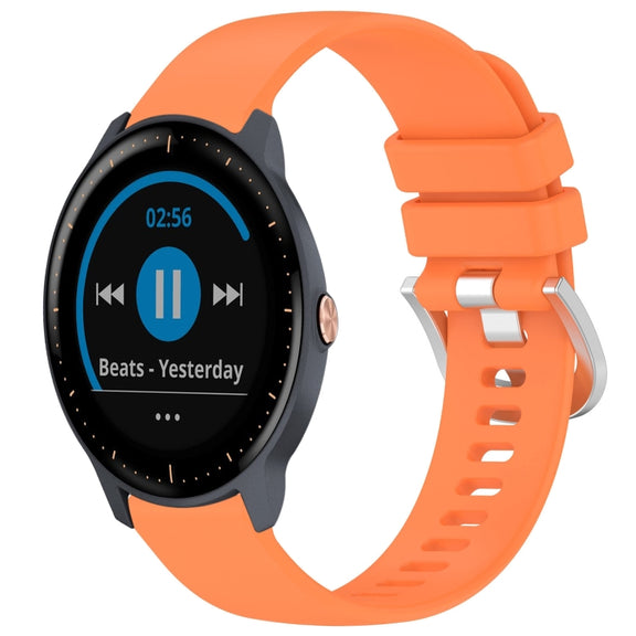 For Garmin Vivoactive3 / 3 Music Liquid Glossy Silver Buckle Silicone Watch Band(Orange)