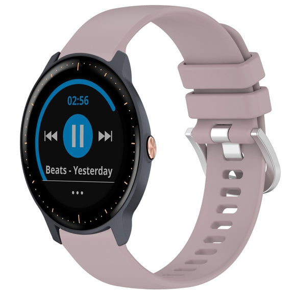For Garmin Vivoactive3 / 3 Music Liquid Glossy Silver Buckle Silicone Watch Band(Purple)