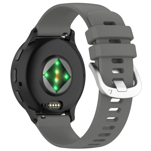 For Garmin Forerunner 255S Music / 255S Liquid Glossy Silver Buckle Silicone Watch Band(Gray)