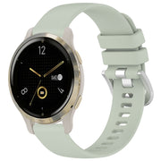 For Garmin Venu 2S Liquid Glossy Silver Buckle Silicone Watch Band(Green)
