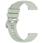 For Garmin Venu 2S Liquid Glossy Silver Buckle Silicone Watch Band(Green)