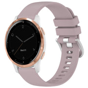For Garmin Vivoactive 4S Liquid Glossy Silver Buckle Silicone Watch Band(Purple)