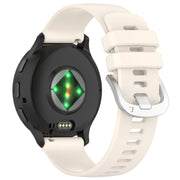 For Garmin Vivoactive 4S Liquid Glossy Silver Buckle Silicone Watch Band(Stralight)