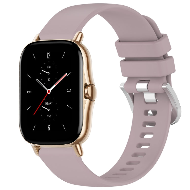For Amazfit GTS 2e / GTS 2 Mini / GTS 2 20mm Liquid Glossy Silver Buckle Silicone Watch Band(Purple) - Watch Bands by PMC TechLife | Online Shopping South Africa | PMC TechLife