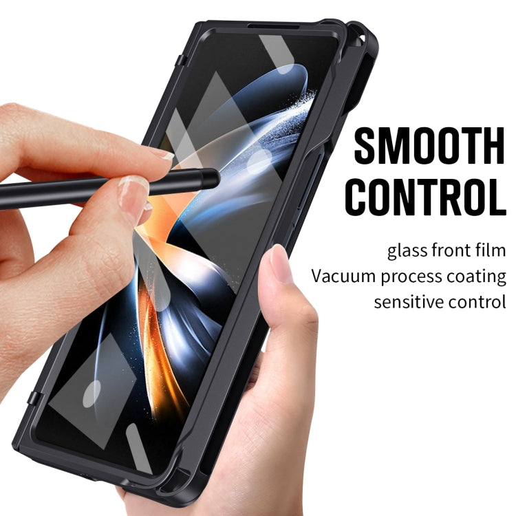 For Samsung Galaxy Z Fold4 Diamond Case-film Integral Hinge Shockproof Phone Case with Pen(Black) - Galaxy Z Fold4 5G Cases by PMC TechLife | Online Shopping South Africa | PMC TechLife