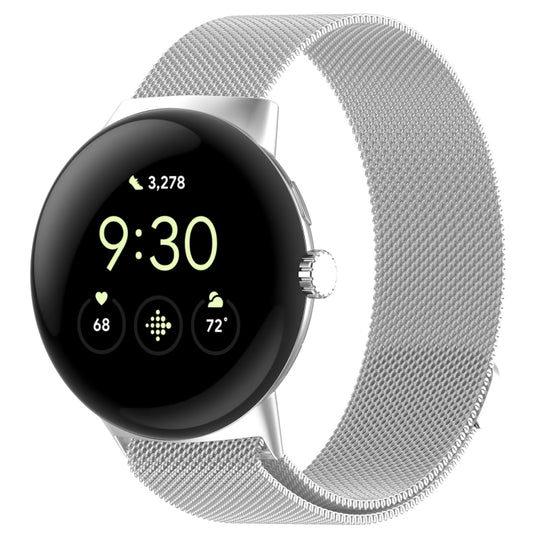 For Google Pixel Watch 2 Milan Magnetic Steel Mesh Watch Band(Silver) - Watch Cases by PMC Jewellery | Online Shopping South Africa | PMC Jewellery | Buy Now Pay Later Mobicred