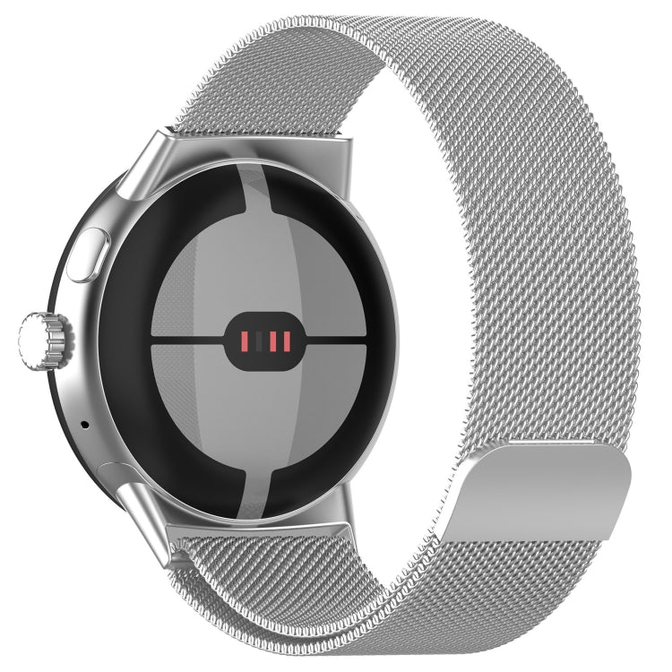 For Google Pixel Watch 2 Milan Magnetic Steel Mesh Watch Band(Silver) - Watch Cases by PMC TechLife | Online Shopping South Africa | PMC TechLife | Buy Now Pay Later Mobicred