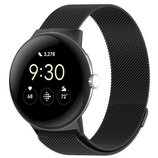 For Google Pixel Watch 2 Milan Magnetic Steel Mesh Watch Band(Black) - Watch Cases by PMC Jewellery | Online Shopping South Africa | PMC Jewellery | Buy Now Pay Later Mobicred