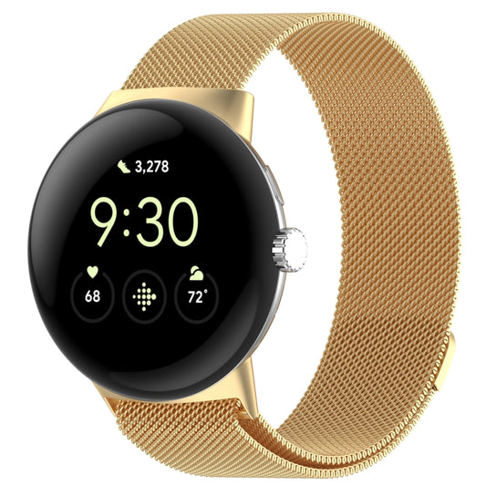 For Google Pixel Watch 2 Milan Magnetic Steel Mesh Watch Band(Gold) - Watch Cases by PMC Jewellery | Online Shopping South Africa | PMC Jewellery | Buy Now Pay Later Mobicred