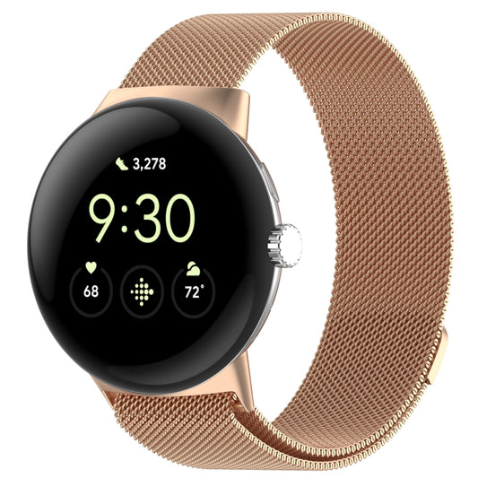 For Google Pixel Watch 2 Milan Magnetic Steel Mesh Watch Band(Rose Gold) - Watch Cases by PMC Jewellery | Online Shopping South Africa | PMC Jewellery | Buy Now Pay Later Mobicred