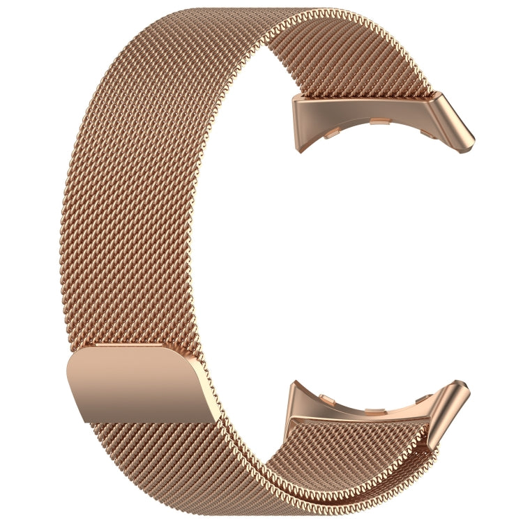 For Google Pixel Watch 2 Milan Magnetic Steel Mesh Watch Band(Rose Gold)