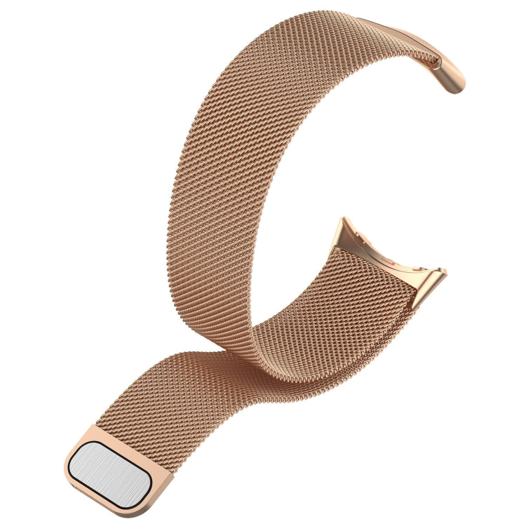 For Google Pixel Watch 2 Milan Magnetic Steel Mesh Watch Band(Rose Gold)