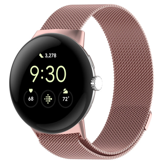 For Google Pixel Watch 2 Milan Magnetic Steel Mesh Watch Band(Pink) - Watch Cases by PMC Jewellery | Online Shopping South Africa | PMC Jewellery | Buy Now Pay Later Mobicred