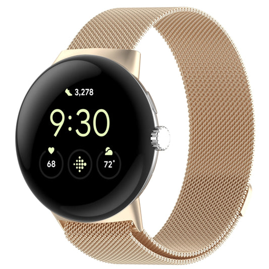 For Google Pixel Watch 2 Milan Magnetic Steel Mesh Watch Band(Champagne) - Watch Cases by PMC Jewellery | Online Shopping South Africa | PMC Jewellery | Buy Now Pay Later Mobicred