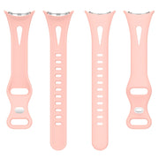 For Google Pixel Watch 2 Small Waist Butterfly Buckle Silicone Watch Band(Pink)