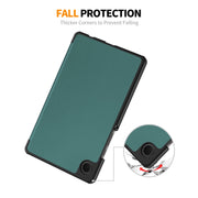 For Samsung Galaxy Tab A9 8.7 ENKAY Tri-fold Custer Texture Leather Smart Tablet Case(Grey)